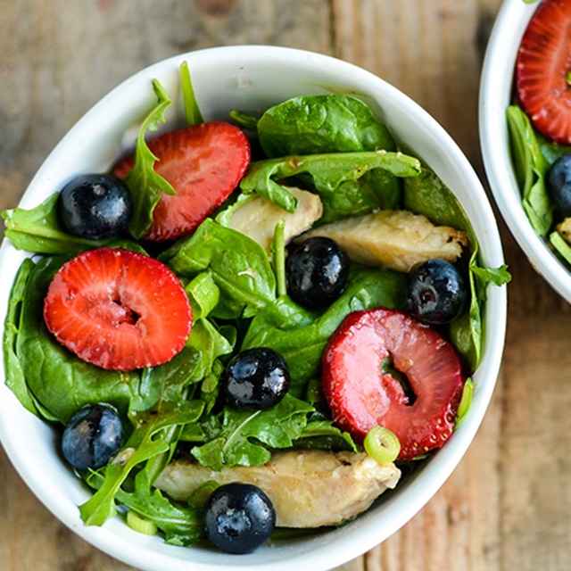greens and berry salad