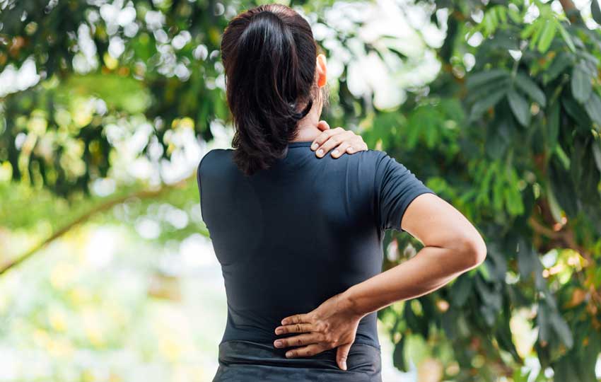 Woman with back pain issues.